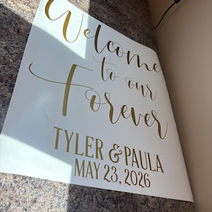 Personalized Welcome To Our Forever Wedding Vinyl Decal image 14