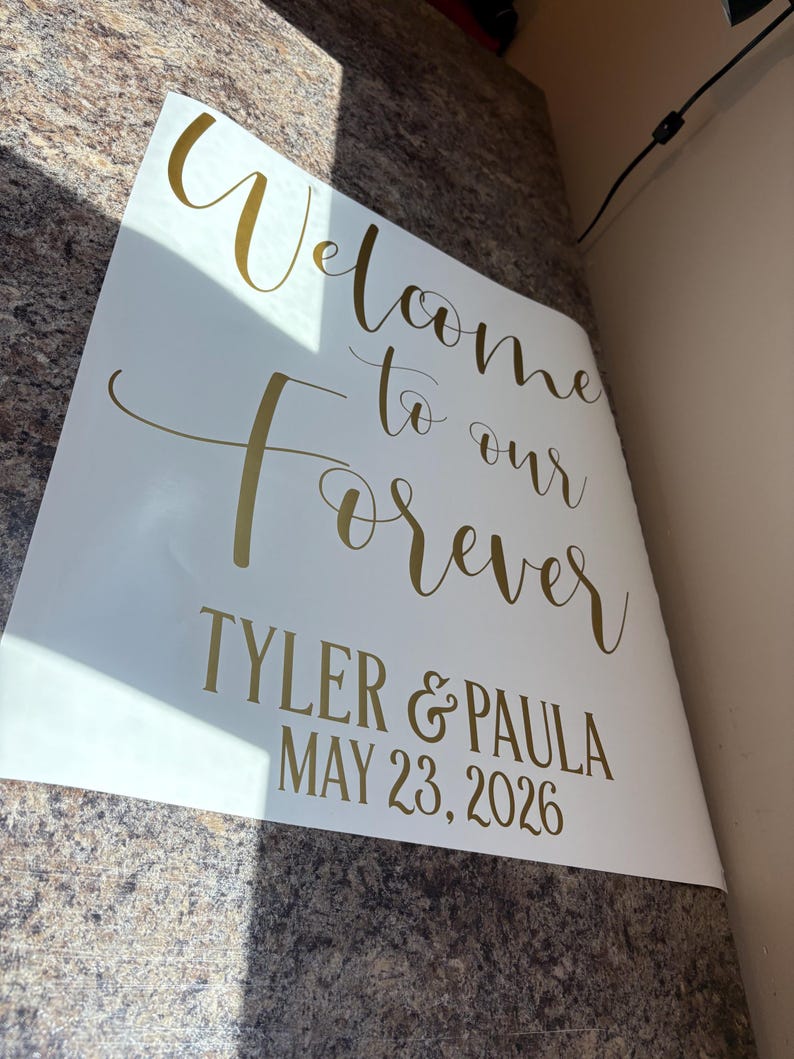 Personalized Welcome To Our Forever Wedding Vinyl Decal image 14