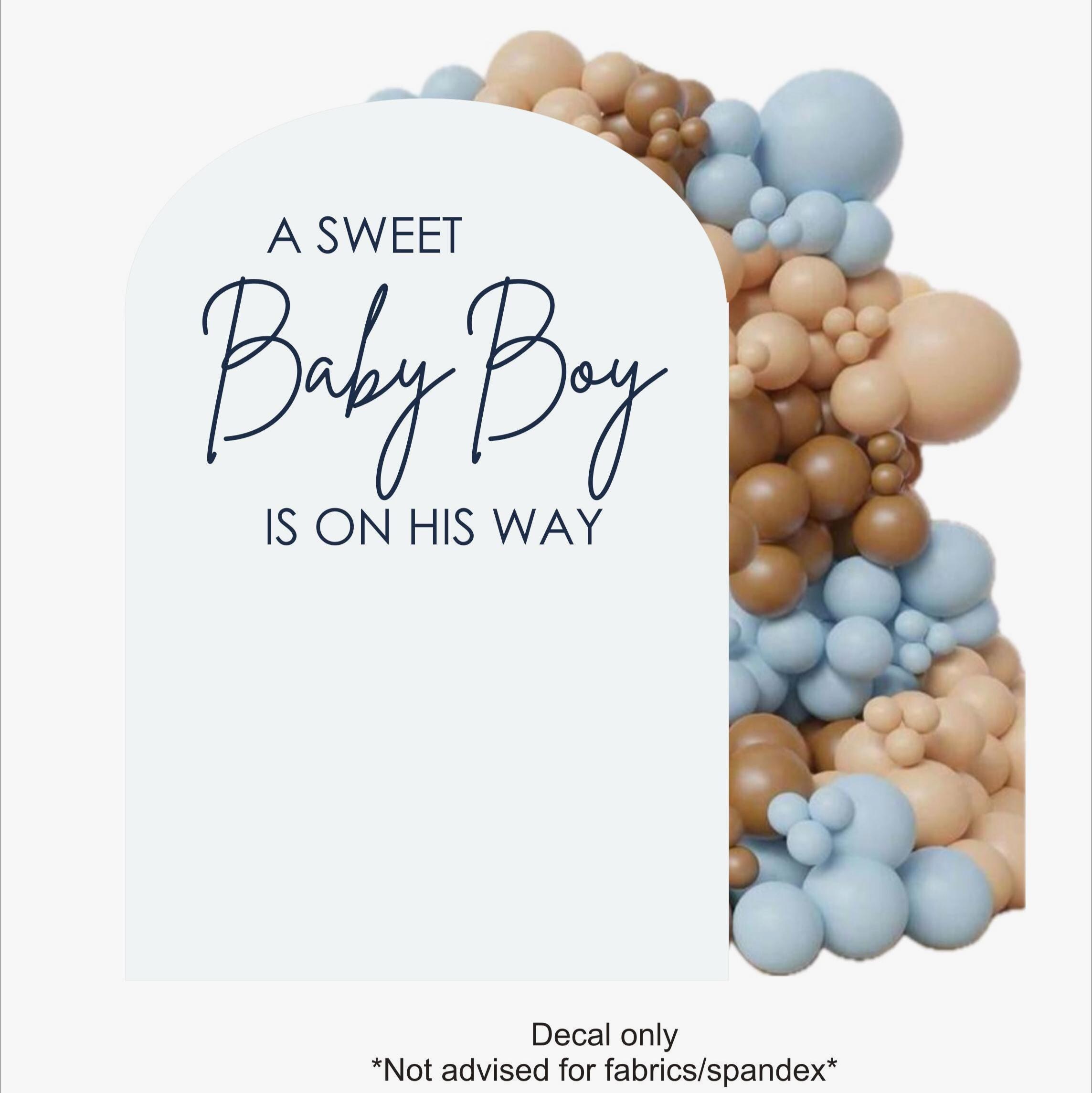 A Sweet Baby Boy is On His Way Decal for Baby Shower Sign Making Baby Boy Baby Shower Sweet Baby Boy Shower Decor Entrance Sign