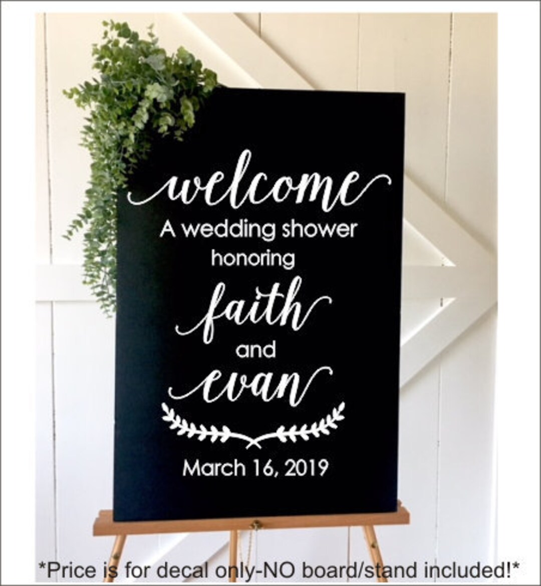Wedding Shower Decal Couples Wedding Shower Sign Personalized Etsy