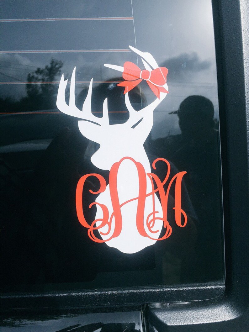 Deer Head Car Decal Vinyl Decal Car Window Decal Personalized Etsy