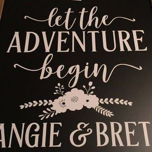 Floral Wedding Deal Let the Adventure Begin Personalized Wedding Decal DIY Vinyl for Chalkboard Wedding Rustic Wedding Decal for Board Boho image 6