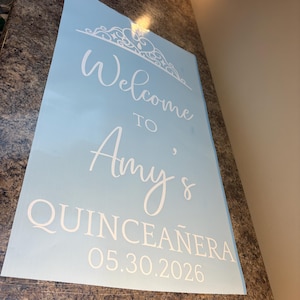 Quinceanera Mirror Decal Custom Quince Vinyl Decal for Sign or Backdrop Girls 15th Birthday Party Vinyl Decor with Crown image 17