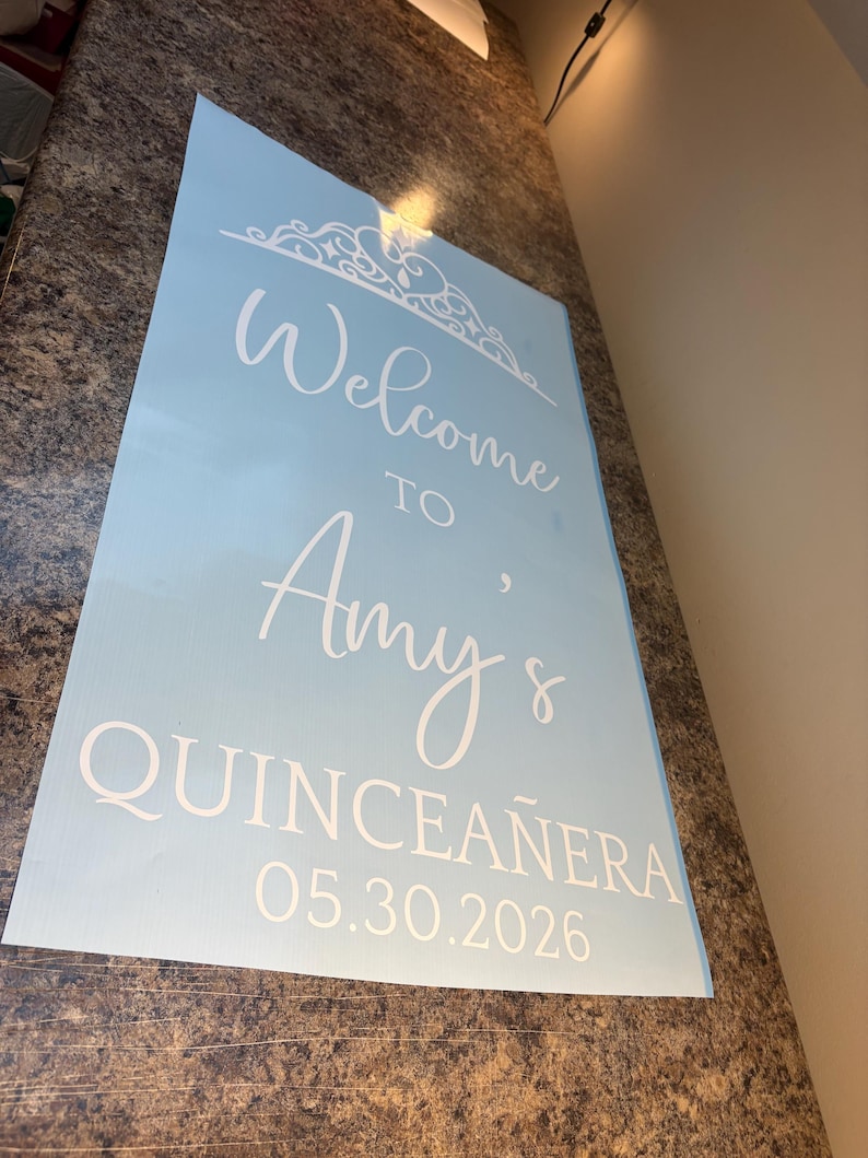 Quinceanera Mirror Decal Custom Quince Vinyl Decal for Sign or Backdrop Girls 15th Birthday Party Vinyl Decor with Crown image 17