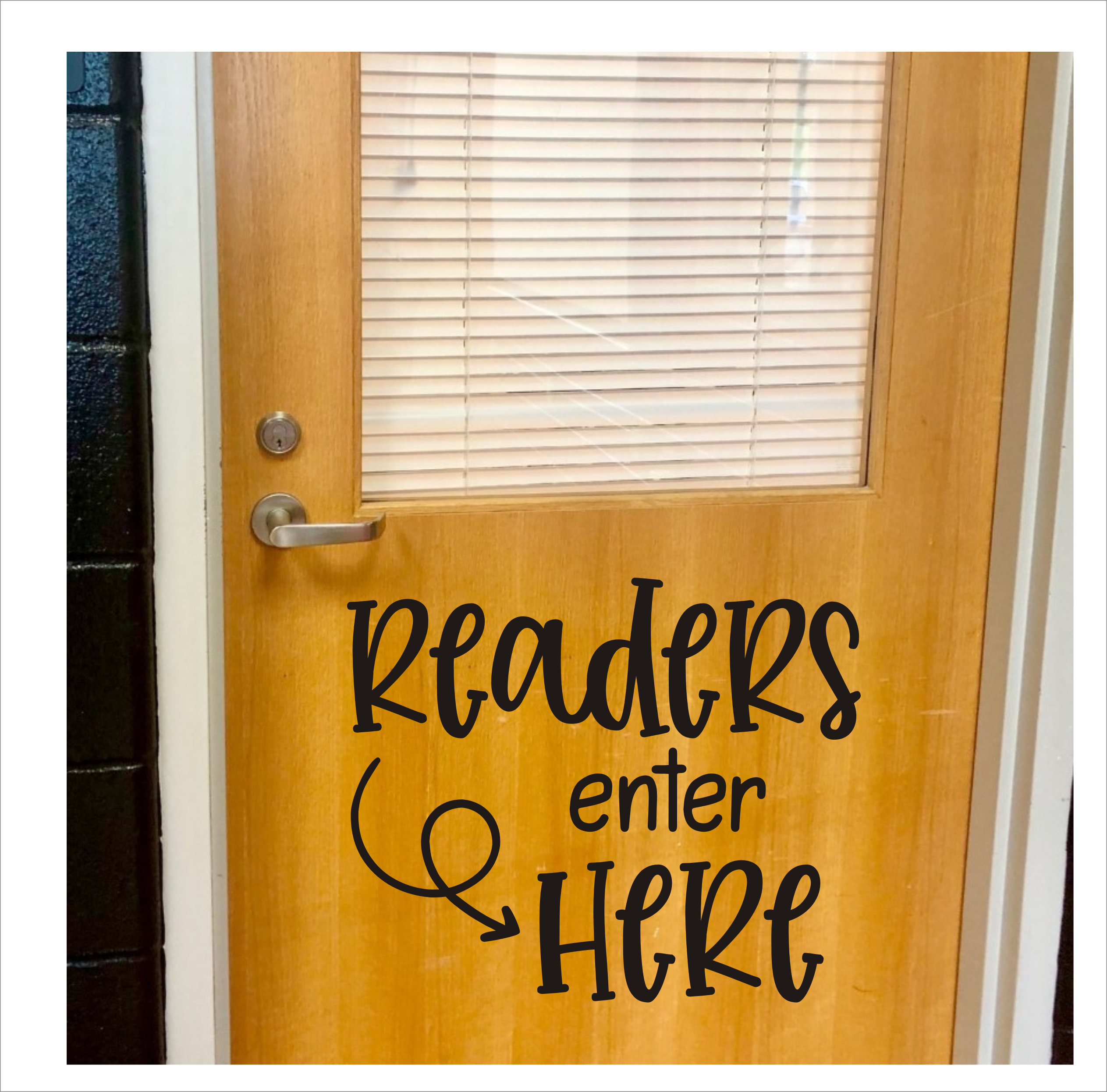 Readers Enter Here Decal for Door or Wall of Classroom Reading Teacher