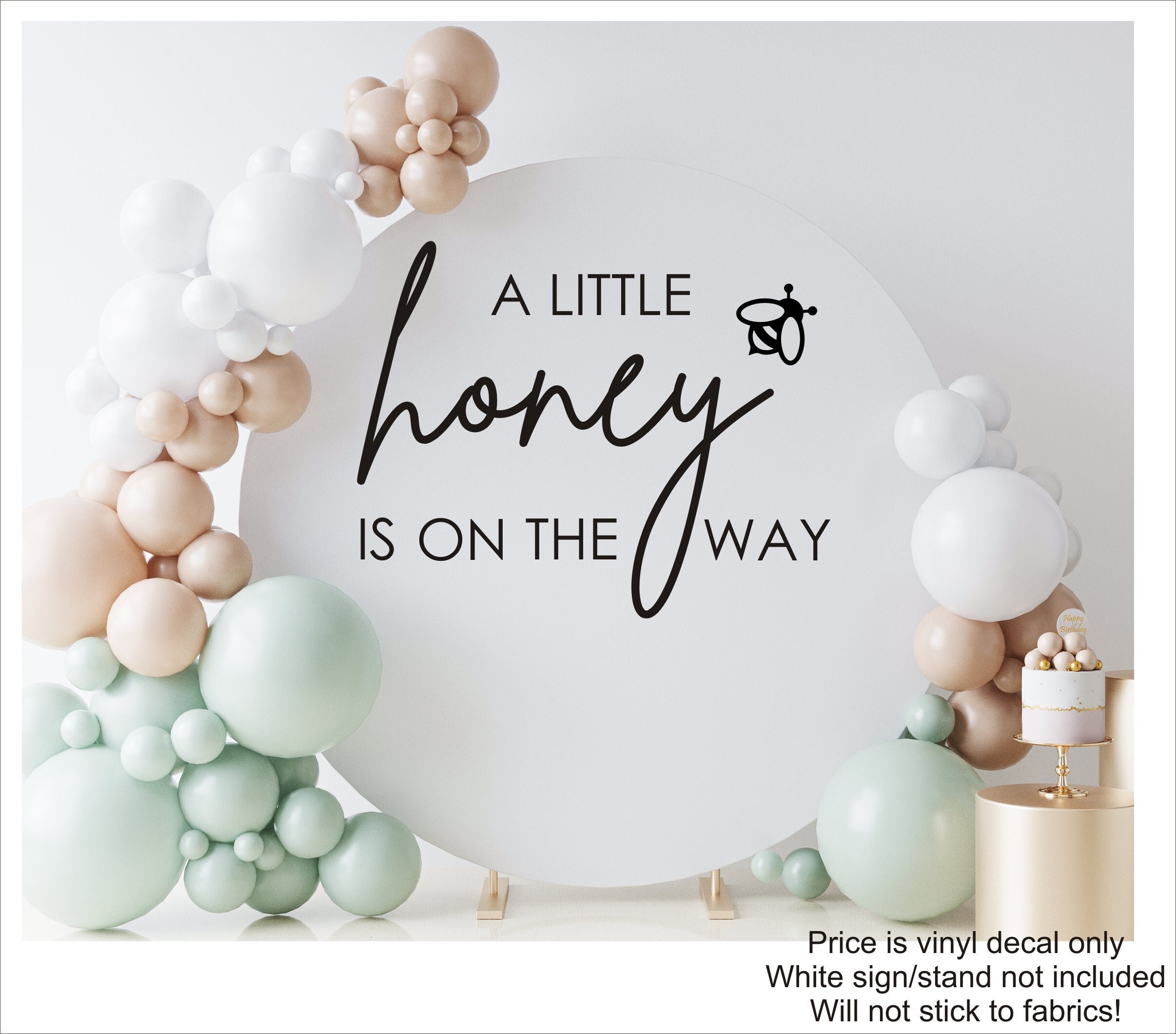 A little honey is on the way Decal for Baby Shower Sign Honey Baby Shower Bee Baby Shower Sign Vinyl Decal Baby Shower