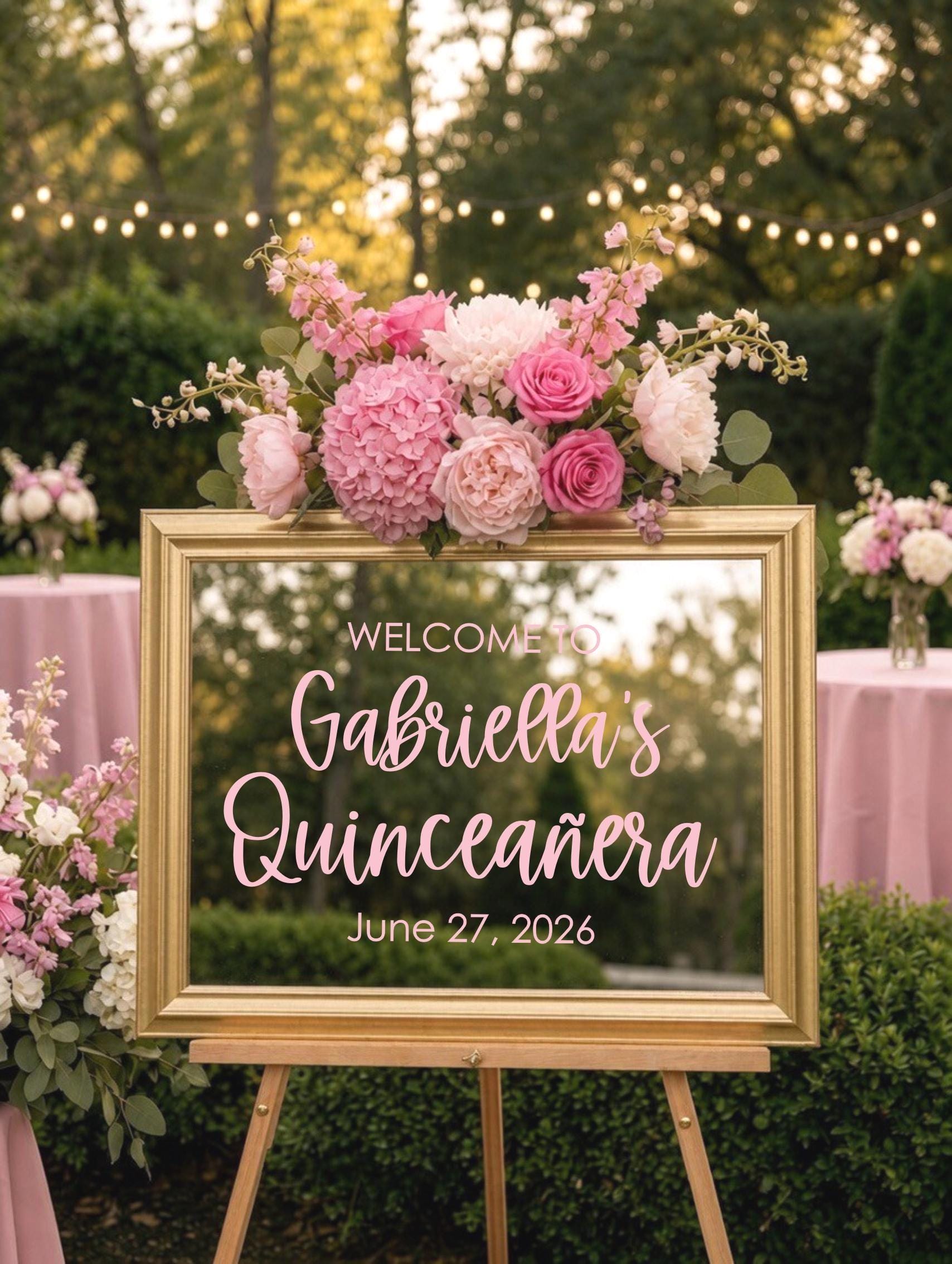 Quinceanera Welcome Decal for Mirror - Vinyl for Girls 15th 