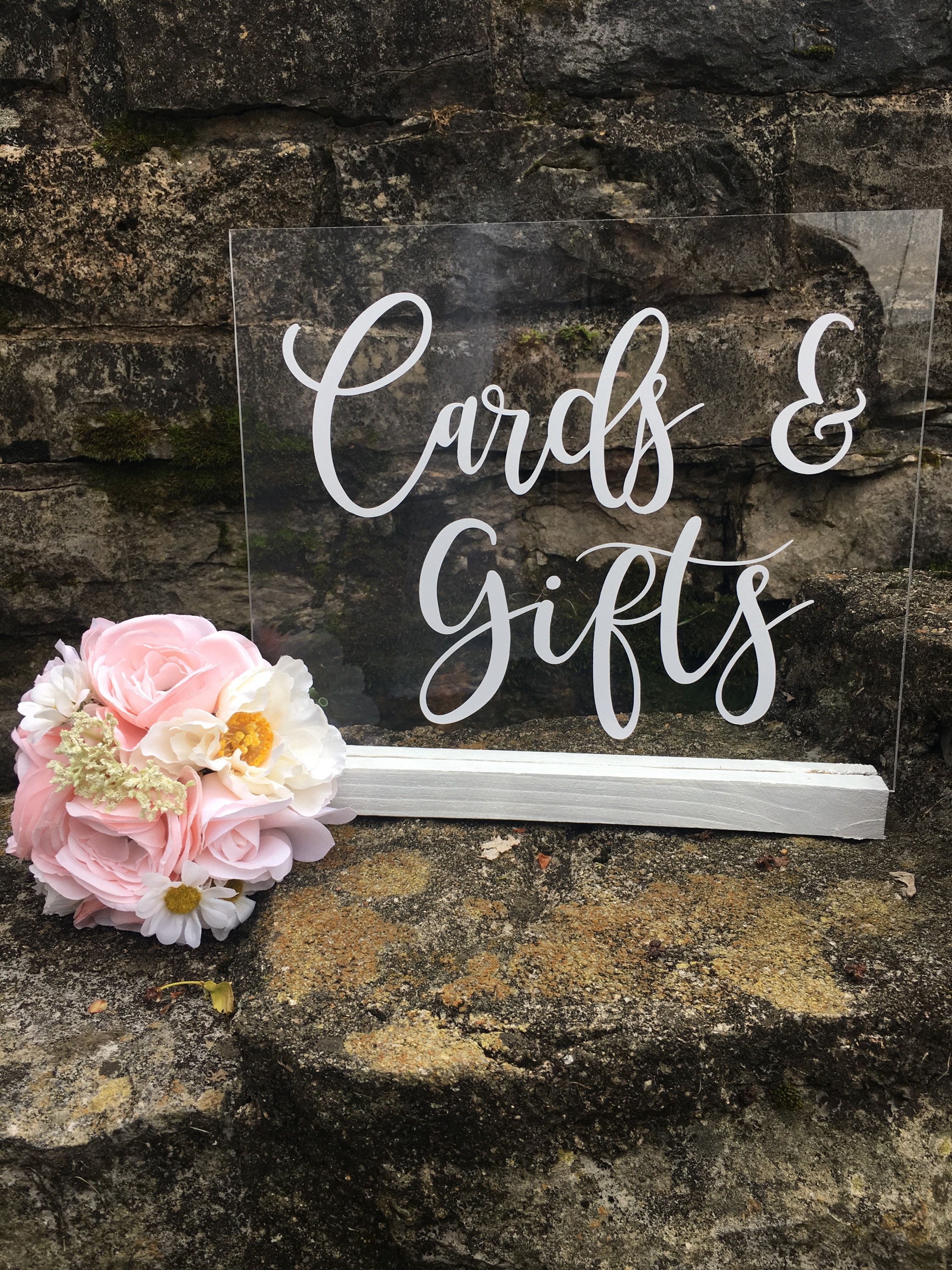 Cards and Gifts Decal Wedding Vinyl Decal Rustic Barn Wedding Table