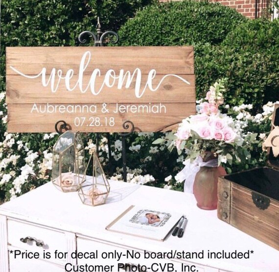 Personalized Welcome Wedding Sign Decals for Wedding Decor Prop Custom Vinyl