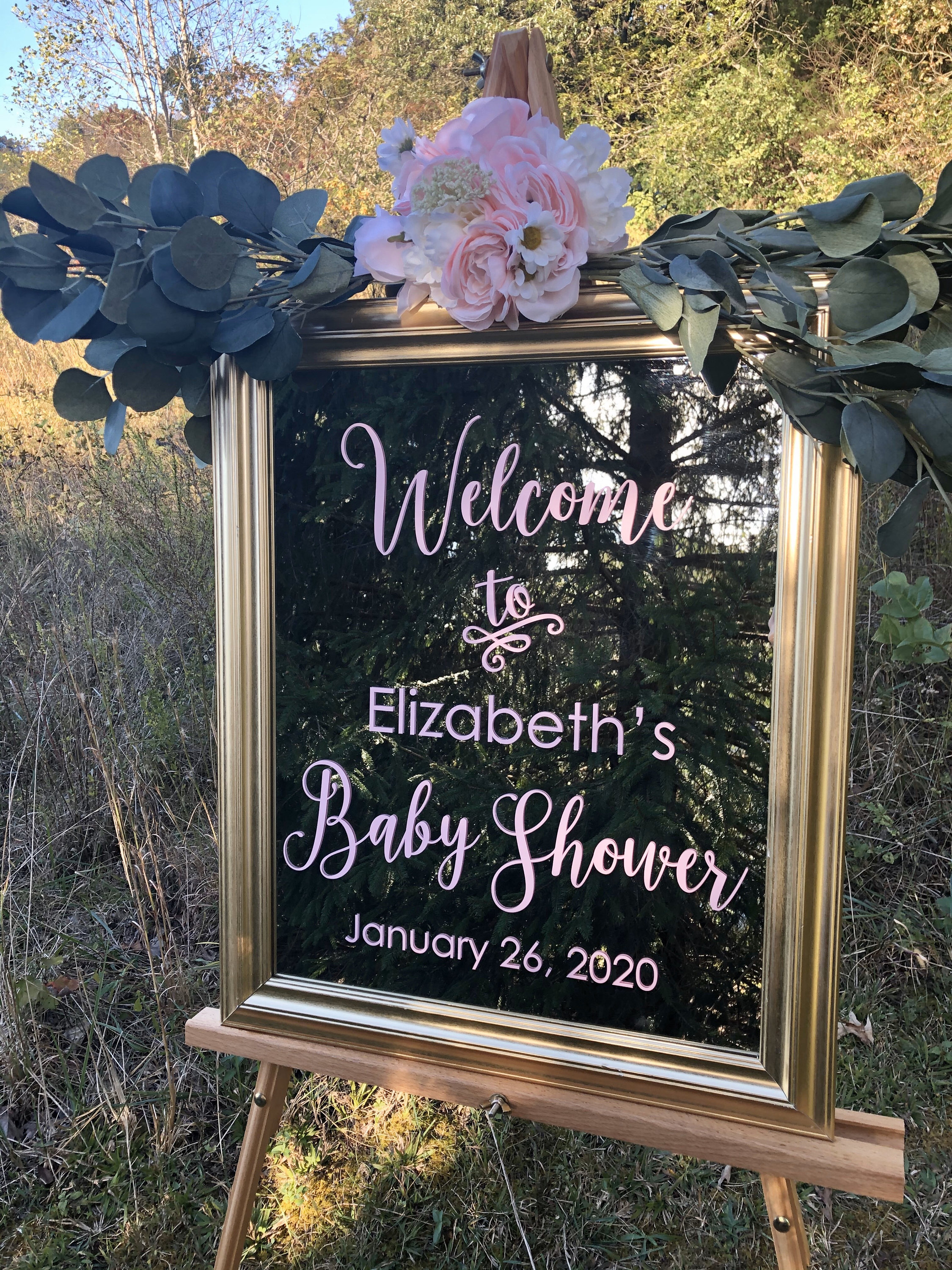Baby Shower Decal Welcome Sign for Baby Shower Decal for Mirror or Chalkboard Baby Shower Decor ...