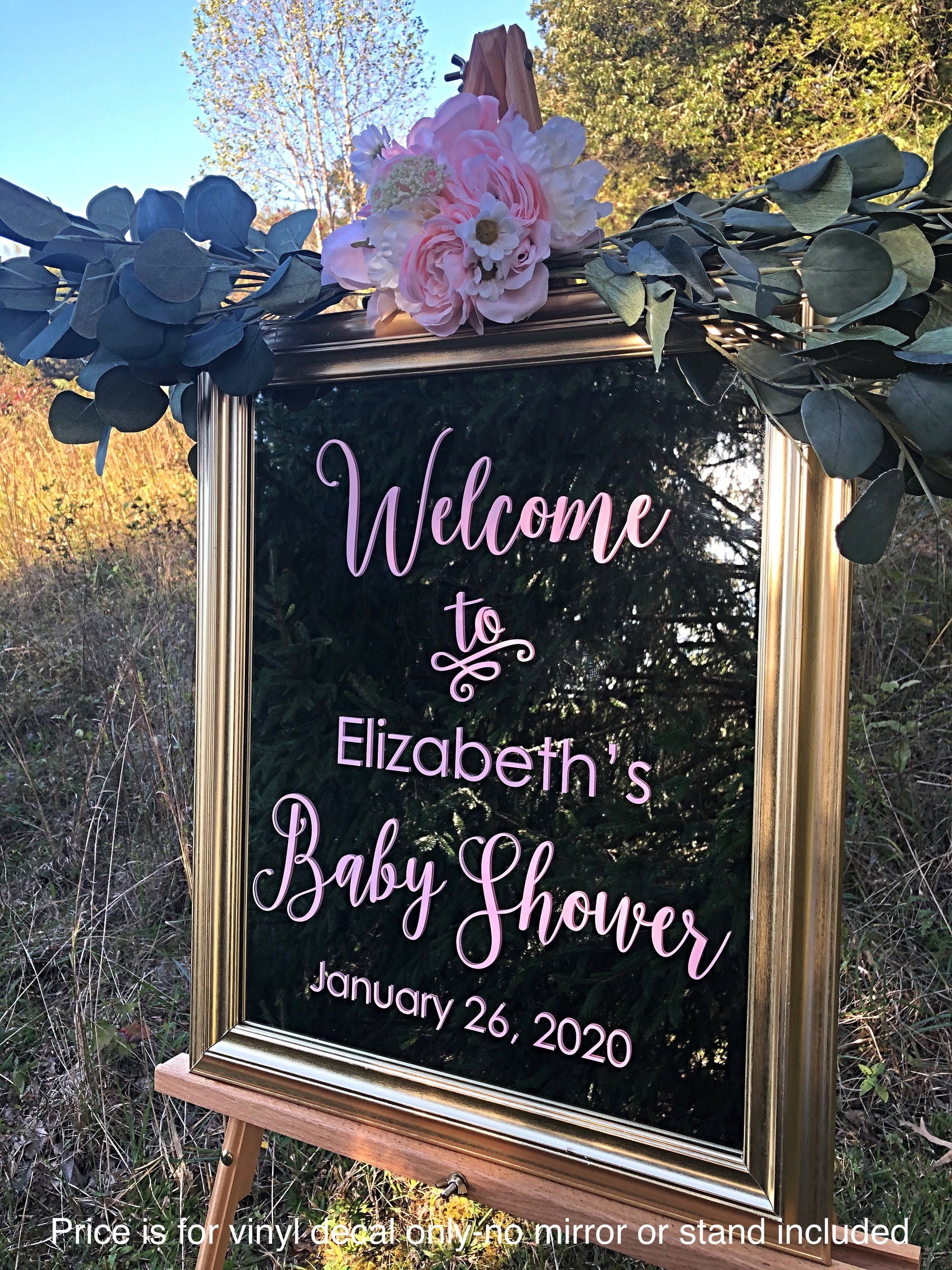 Baby Shower Decal Welcome Sign for Baby Shower Decal for Mirror or