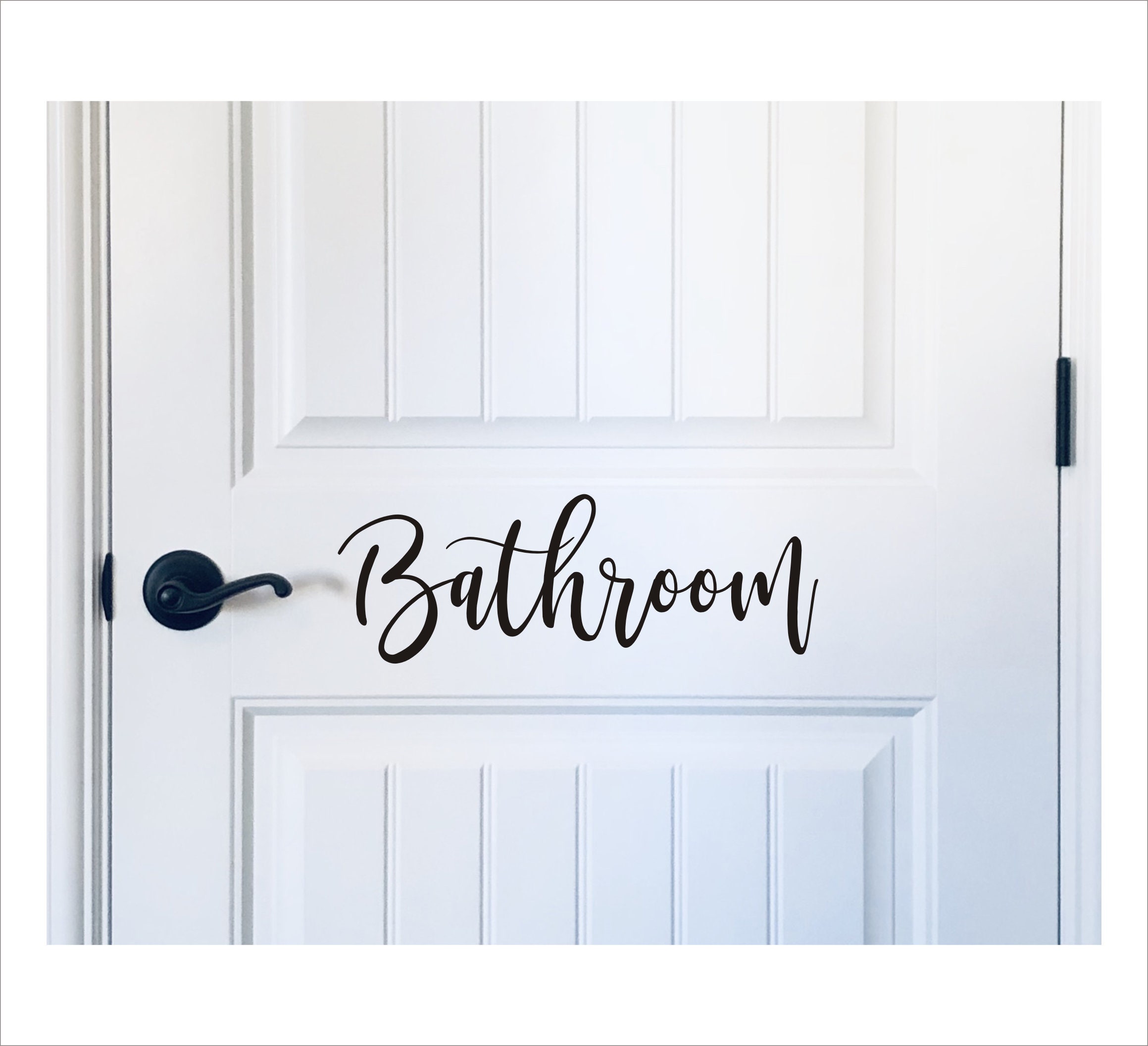 Bathroom Door Vinyl Decal Door Decal for Bathroom or Restroom Home or