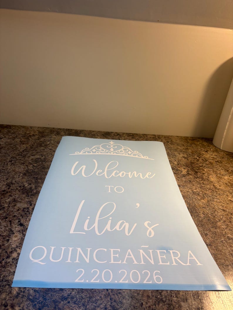 Quinceanera Mirror Decal Custom Quince Vinyl Decal for Sign or Backdrop Girls 15th Birthday Party Vinyl Decor with Crown image 13