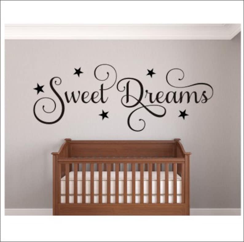 Sweet Dreams Decal Wall Decal With Stars Sweet Dreams Nursery Etsy