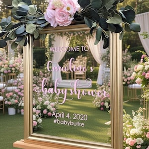 Personalized Baby Shower Welcome Sign Decal: Mirror or Chalkboard Decor