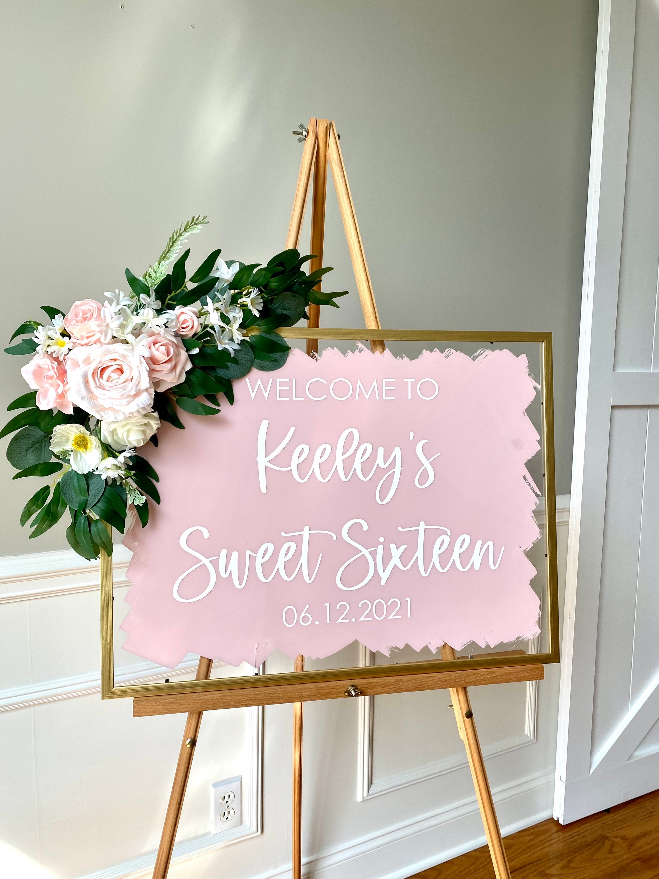 Sweet Sixteen Decal for Party Vinyl Decal for Sweet 16 Party Sign 