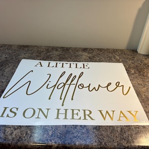 A Little Wildflower is on Her Way Decal - Baby Shower Vinyl for Backdrop - Boho Decal image 17