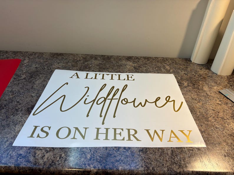 A Little Wildflower is on Her Way Decal - Baby Shower Vinyl for Backdrop - Boho Decal image 17