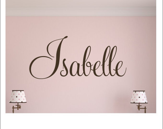 Personalized Name Decal Wall Decal Vinyl Wall Decal Housewares Girls Boys Nursery Bedroom Wall Decal Monogram Decal Fancy Script Decal