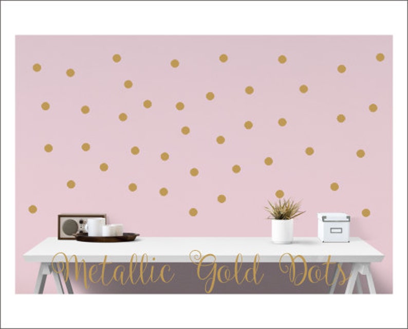 Gold Polka Dots Vinyl Wall Decals Gold Decals Gold Dot Etsy