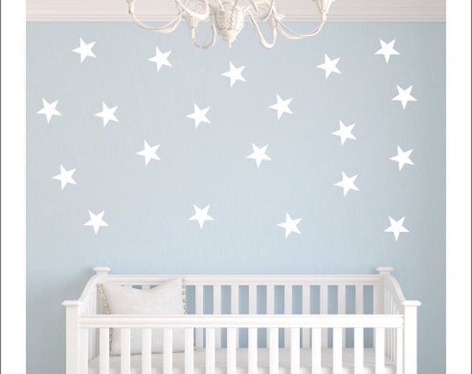 Set of Star Decals Peel and Stick Stars Nursery Wall Decals Confetti Wall Pattern Stars Vinyl Decals Silver Decals Gold Wall Decal Stars