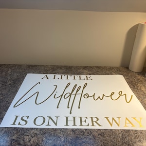 A Little Wildflower is on Her Way Decal - Baby Shower Vinyl for Backdrop - Boho Decal image 16