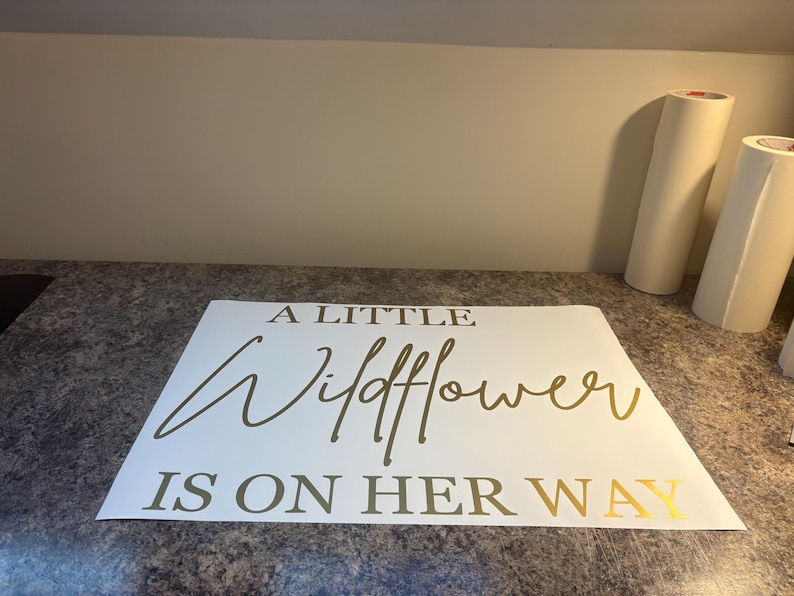A Little Wildflower is on Her Way Decal - Baby Shower Vinyl for Backdrop - Boho Decal image 16