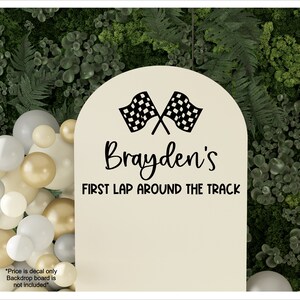 First Lap Around the Track Birthday Decal for Sign Boys First Birthday ...