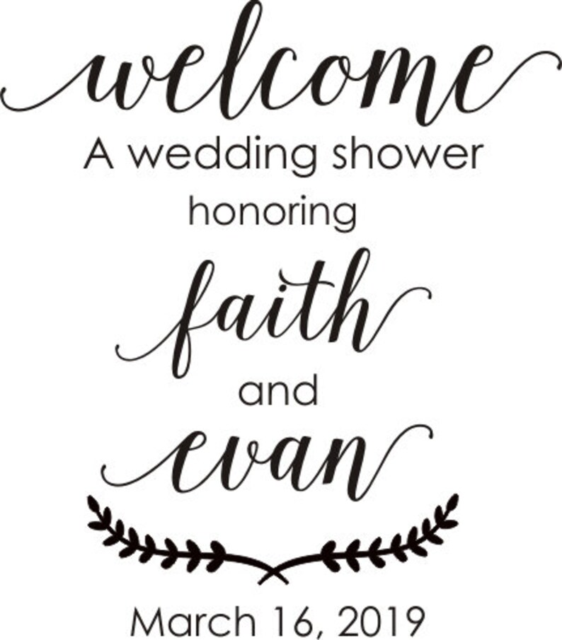 Wedding Shower Decal Couples Wedding Shower Sign Personalized Etsy