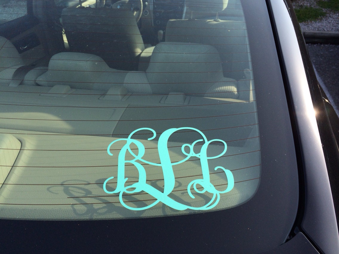 Monogram Car Decal Vine Monogram Decal Car Decal for Women Girls Teens