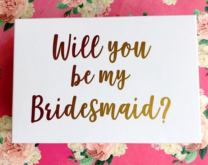 Will You Be My Bridesmaid Decal Sticker for Wedding Party Box Gift Box Decal Will You Be My Maid of Honor Bridesmaid Gift Vinyl Decal