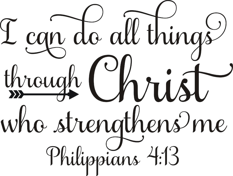 I Can Do All Things Decal Through Christ Wall Decor Etsy Canada