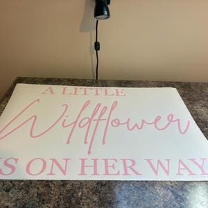 A Little Wildflower is on Her Way Decal - Baby Shower Vinyl for Backdrop - Boho Decal image 18