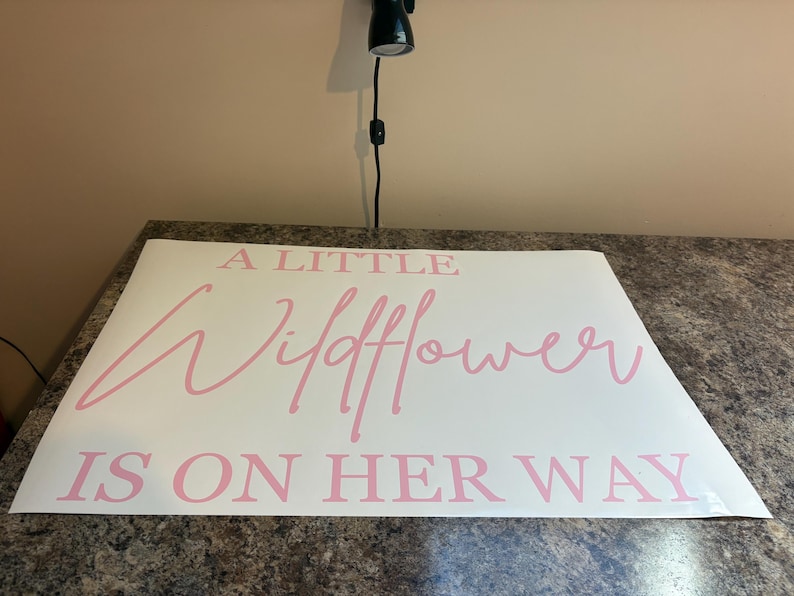 A Little Wildflower is on Her Way Decal - Baby Shower Vinyl for Backdrop - Boho Decal image 18