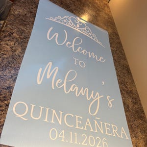 Quinceanera Mirror Decal Custom Quince Vinyl Decal for Sign or Backdrop Girls 15th Birthday Party Vinyl Decor with Crown image 12