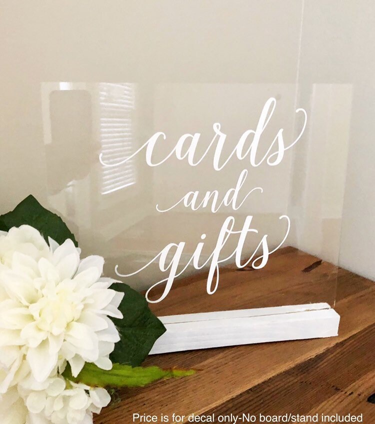 Cards and Gifts Decal Wedding Sign Decal Vinyl for Wedding Cards Box