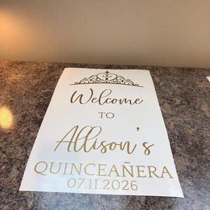Quinceanera Mirror Decal Custom Quince Vinyl Decal for Sign or Backdrop Girls 15th Birthday Party Vinyl Decor with Crown image 20