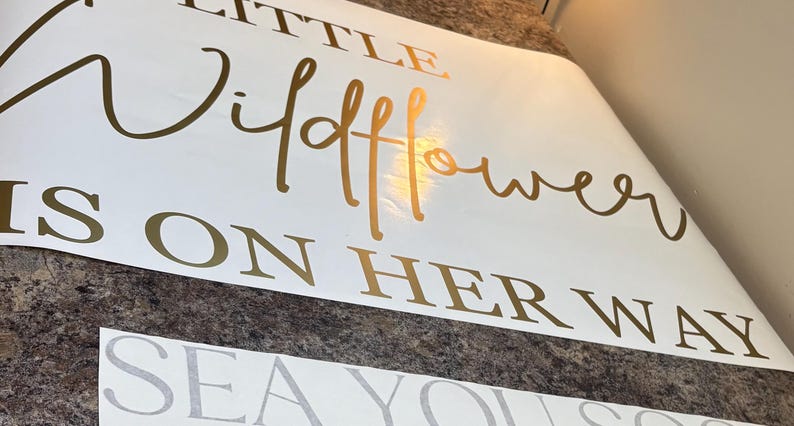 A Little Wildflower is on Her Way Decal - Baby Shower Vinyl for Backdrop - Boho Decal image 20