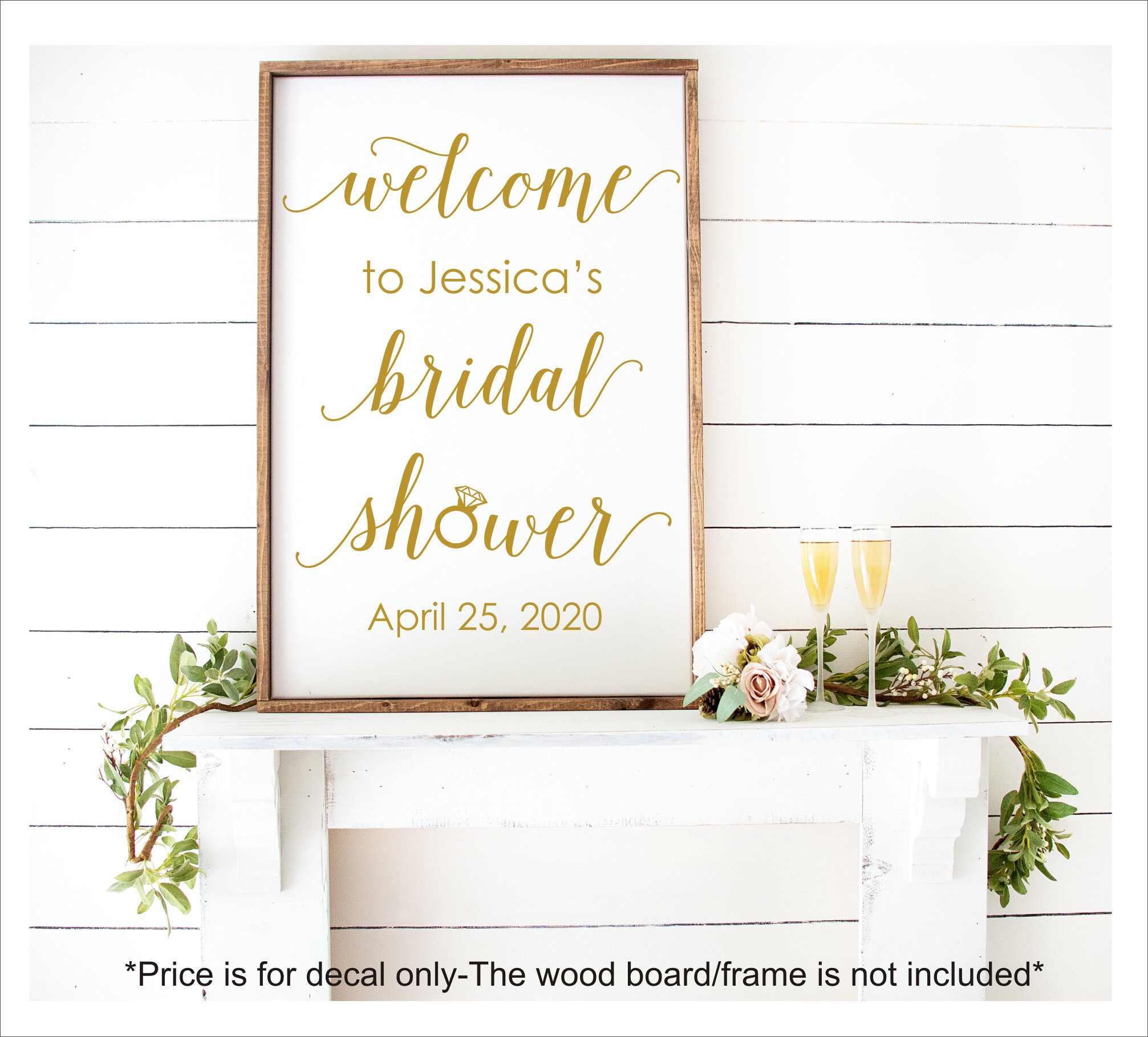 Bridal Shower Decal for Sign Decal for Mirror or Chalkboard Bridal