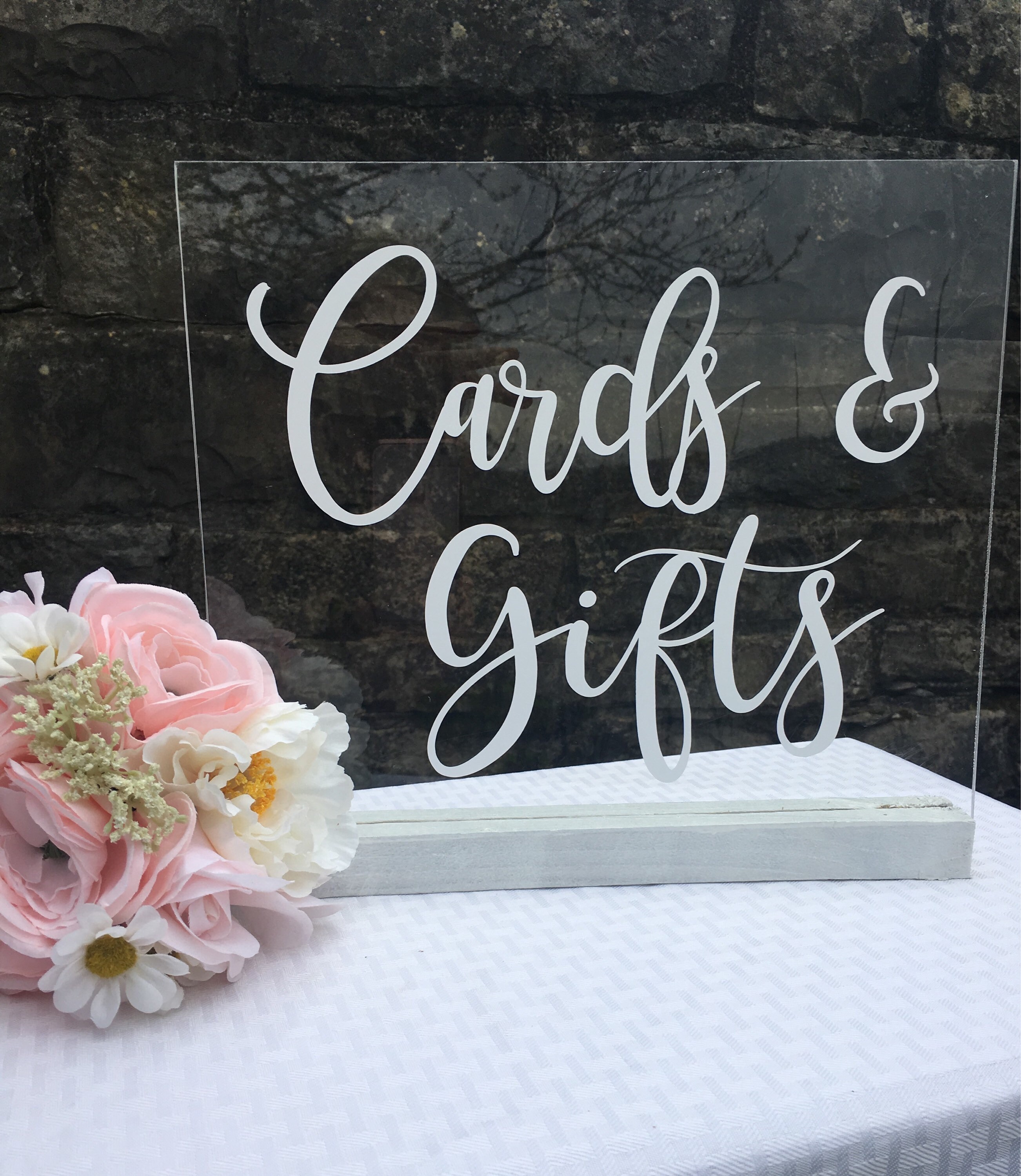 Cards and Gifts Decal Wedding Vinyl Decal Rustic Barn Wedding Table
