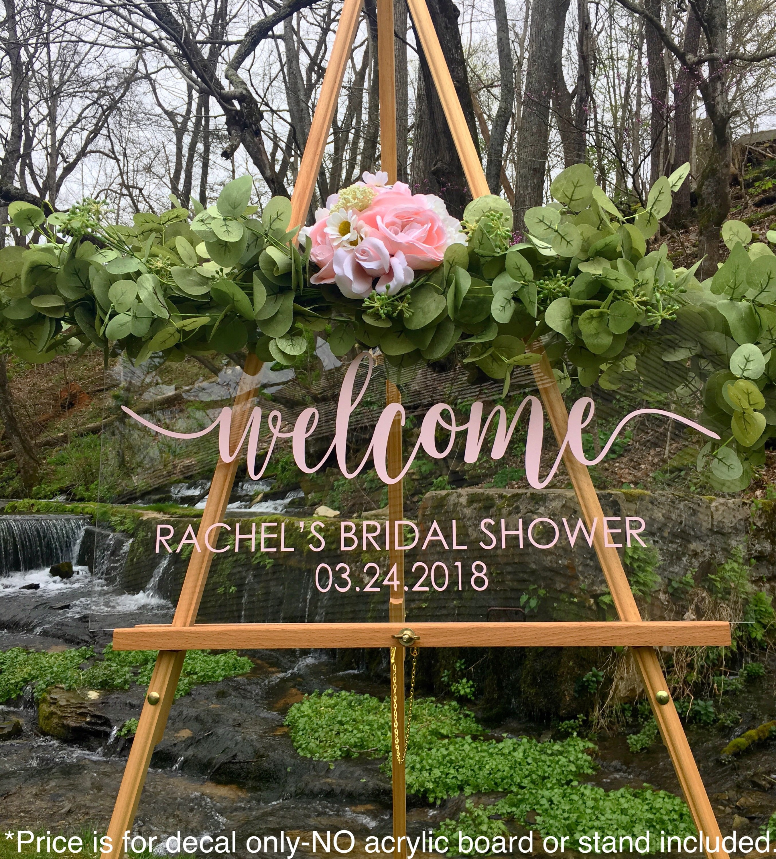 Bridal Shower Decal Sign for Wedding Shower Blush Personalized Wedding Shower Vinyl Decal Name