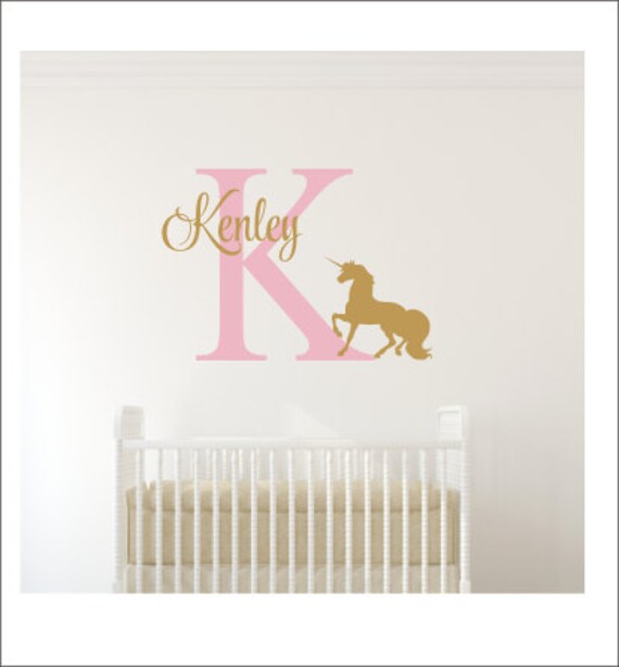 Unicorn Wall Decal Personalized Unicorn Decal Girls Bedroom Decor Unicorn Decal Unicorn Decor Girls Nursery Decal Girls Unicorn Bedroom