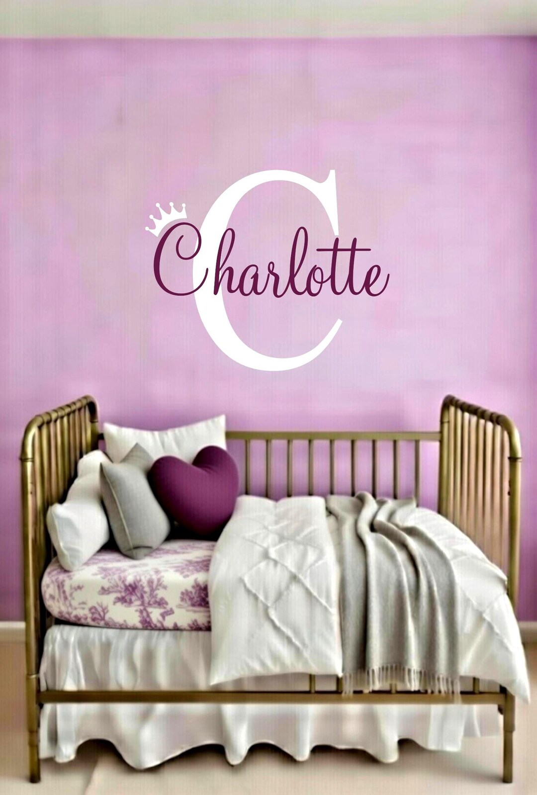 Custom Name Princess Crown Wall Decal – Girls Nursery Vinyl Decor - Etsy