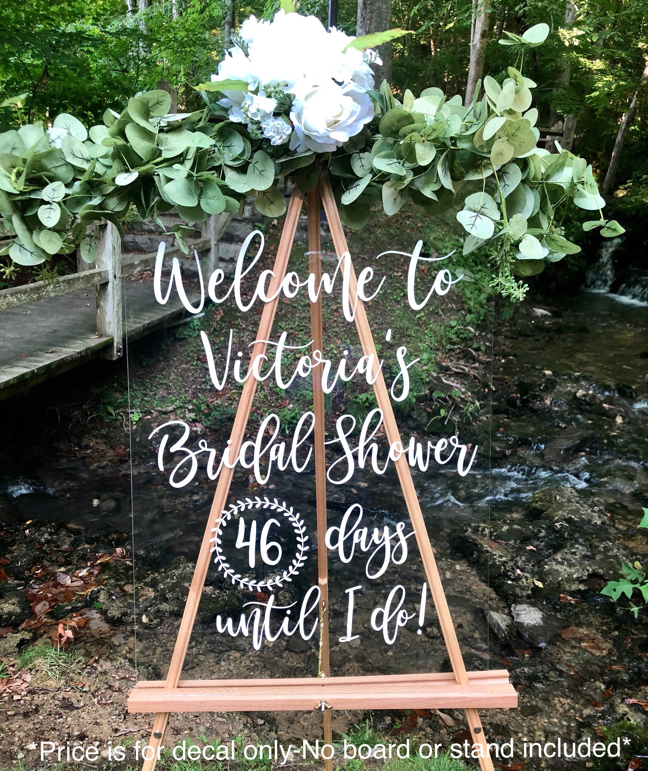 Bridal Shower Decal Personalized Shower Vinyl Decal Handwritten