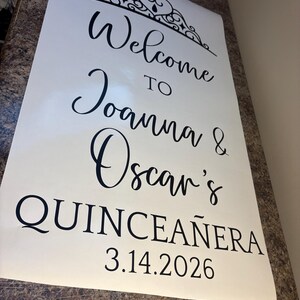 Quinceanera Mirror Decal Custom Quince Vinyl Decal for Sign or Backdrop Girls 15th Birthday Party Vinyl Decor with Crown image 14