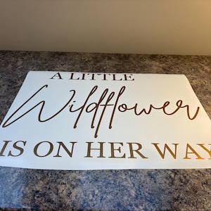 A Little Wildflower is on Her Way Decal - Baby Shower Vinyl for Backdrop - Boho Decal image 19