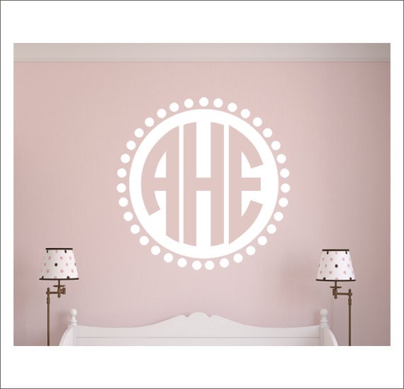 Monogram Wall Decal Vinyl Circle