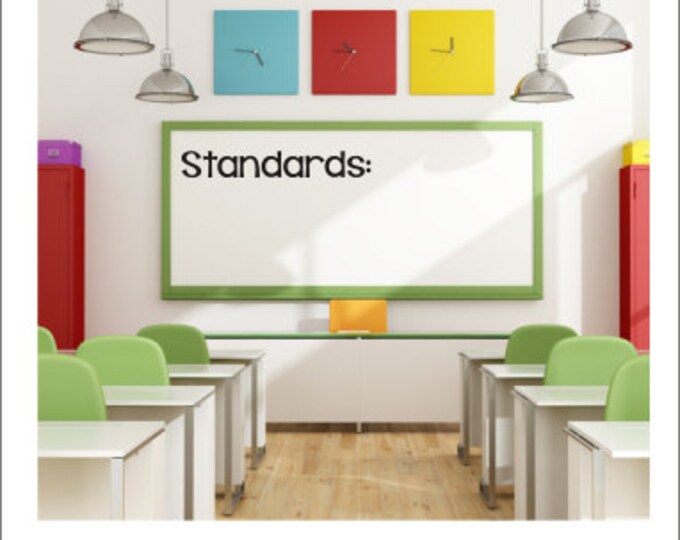 Standards Vinyl Decal Whiteboard Decal Classroom Decal Standards Decal Teacher Classroom Decal Chalkboard Decal Elementary Classroom Decor