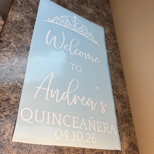 Quinceanera Mirror Decal Custom Quince Vinyl Decal for Sign or Backdrop Girls 15th Birthday Party Vinyl Decor with Crown image 18
