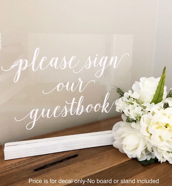 Guestbook Decal Wedding Decal Wedding Sign for Guestbook DIY | Etsy